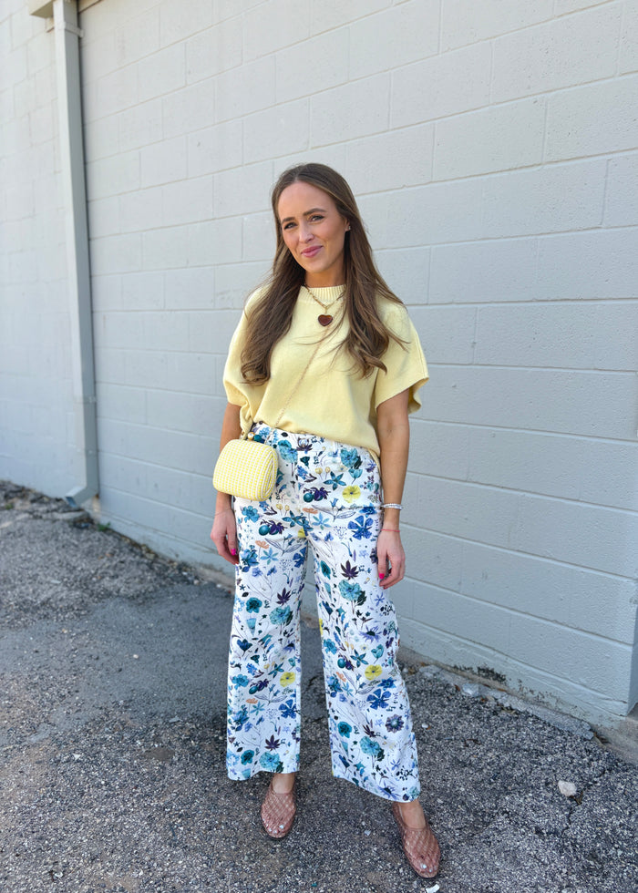 spring blooms printed denim