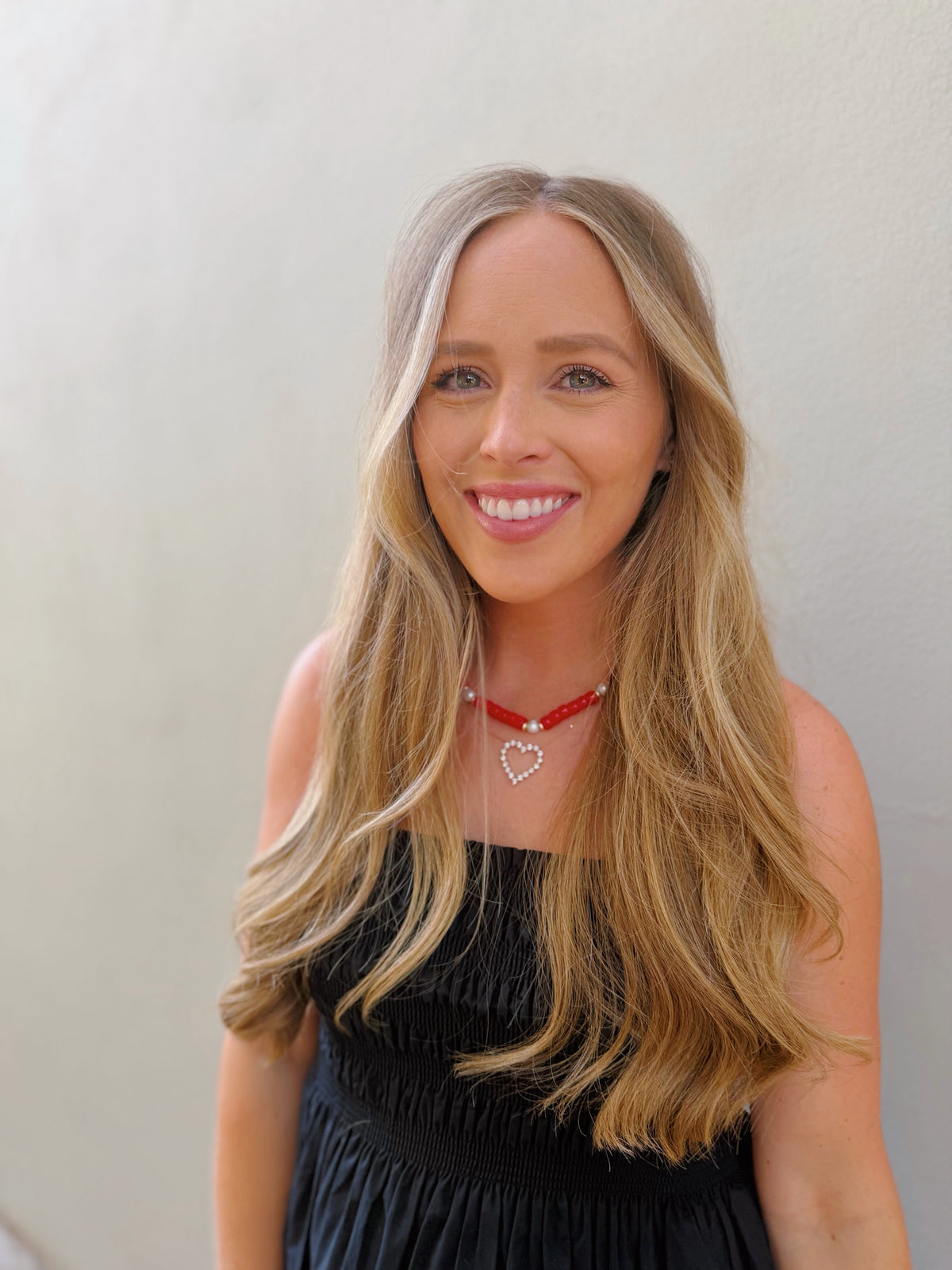 victory beaded necklace | red