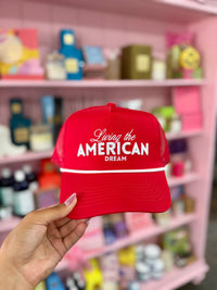 living the american dream trucker hat