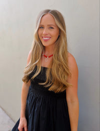 victory beaded necklace | red