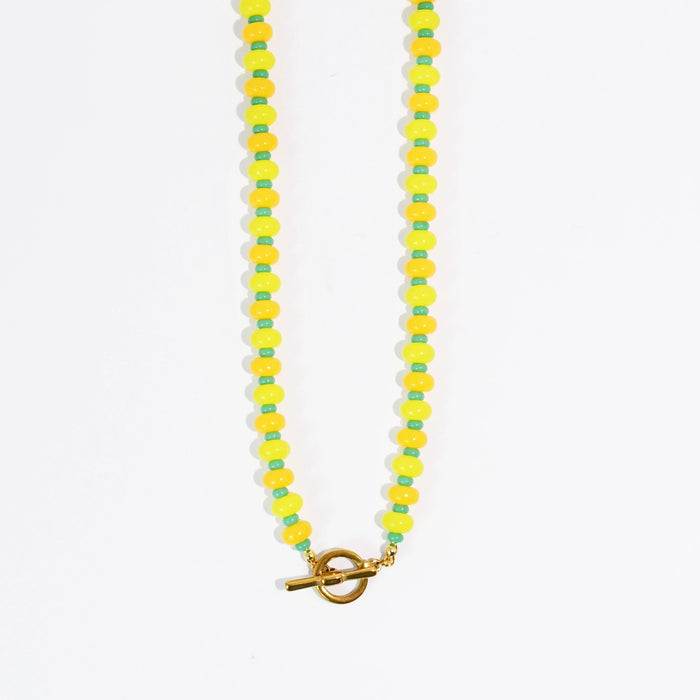 yellow candy beads necklace