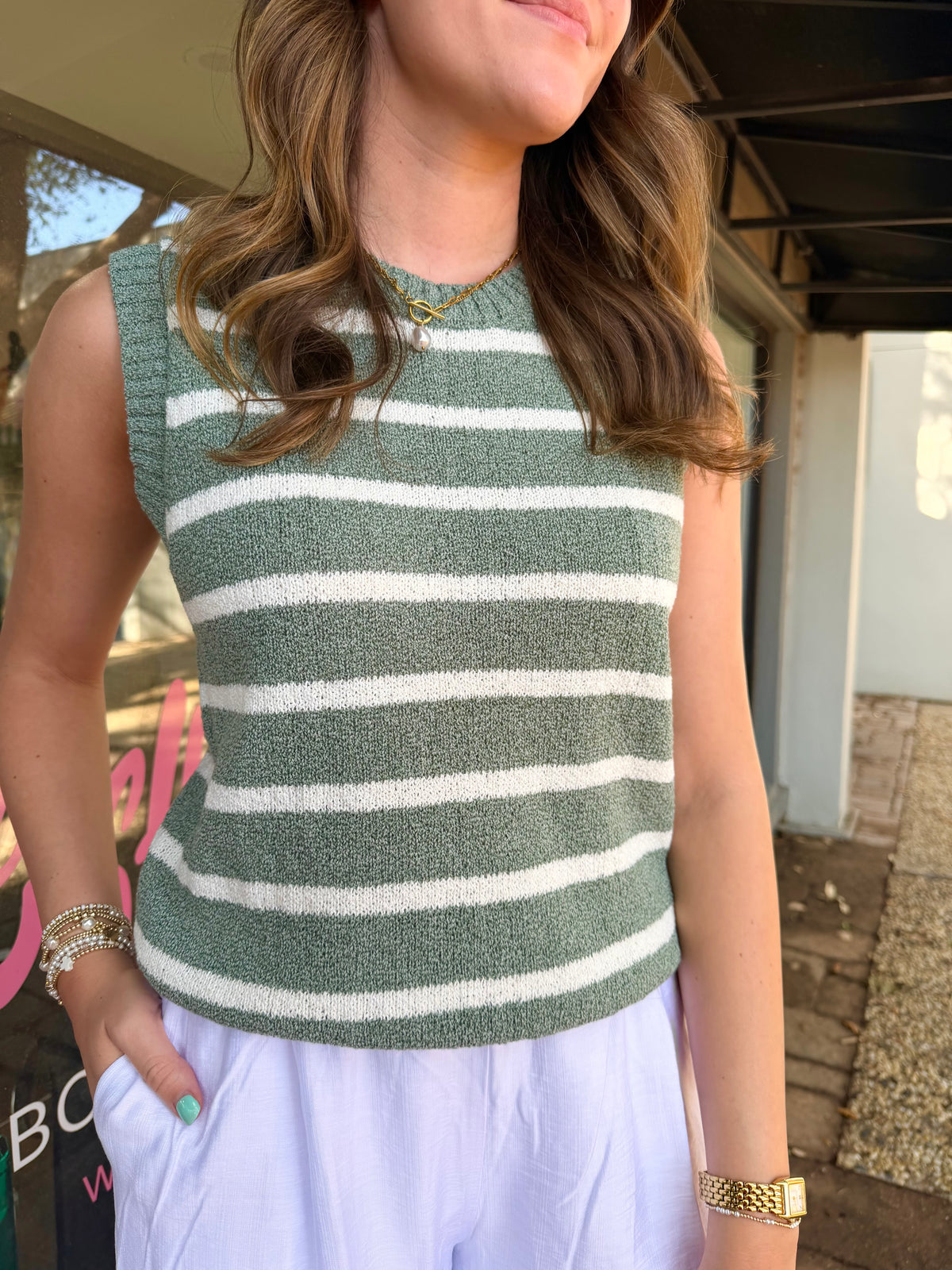 all i want striped sweater tank