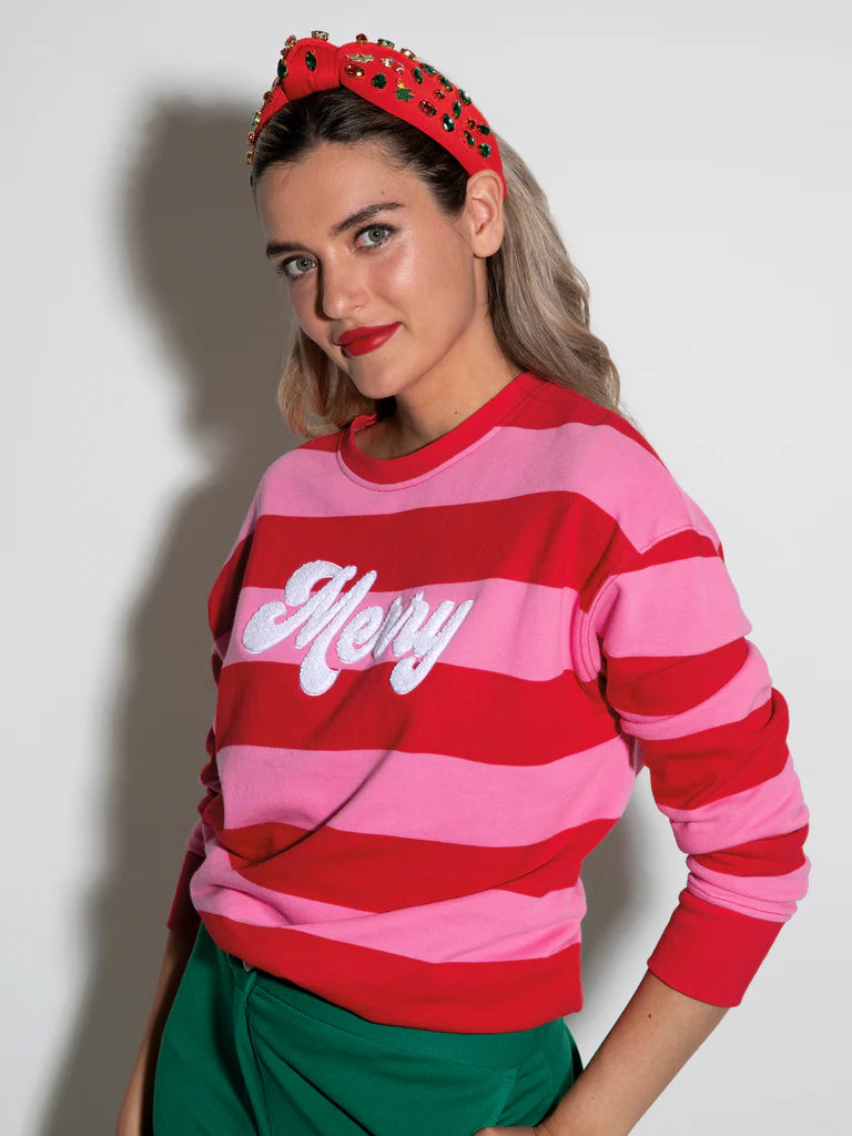 merry stripe sweatshirt