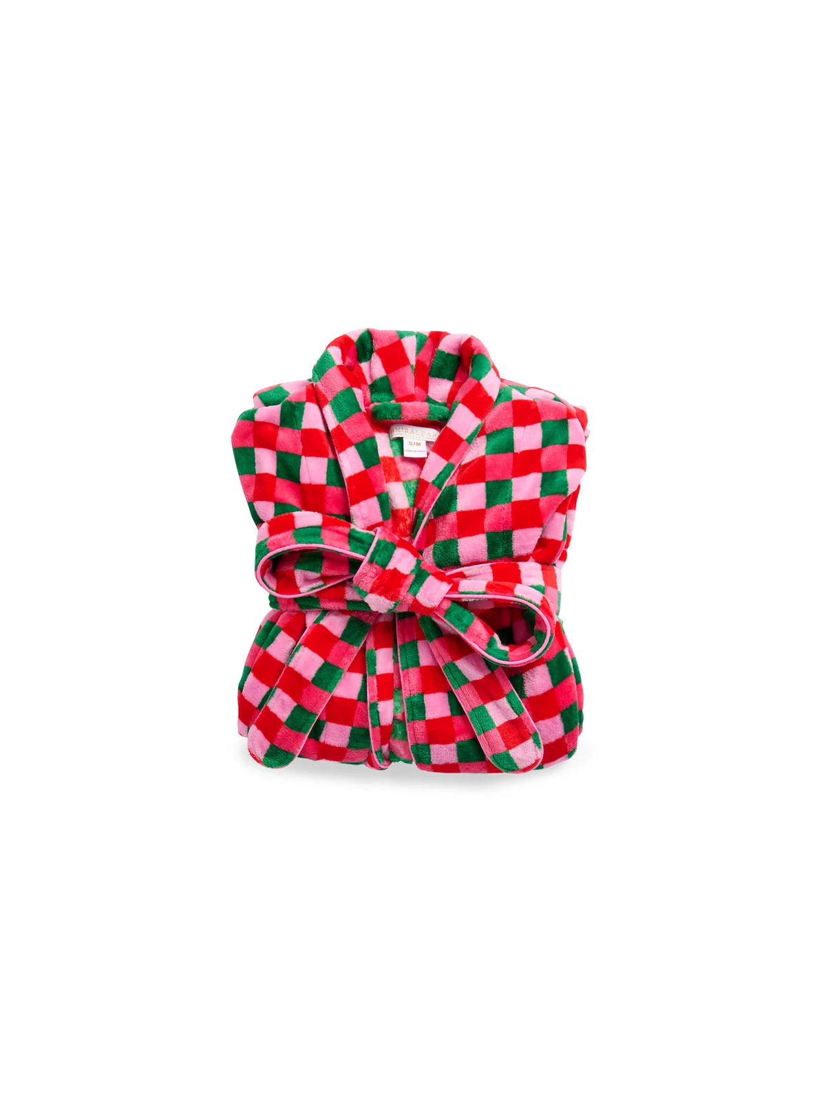 plush checkered robe