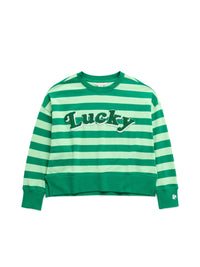 striped lucky crewneck sweatshirt