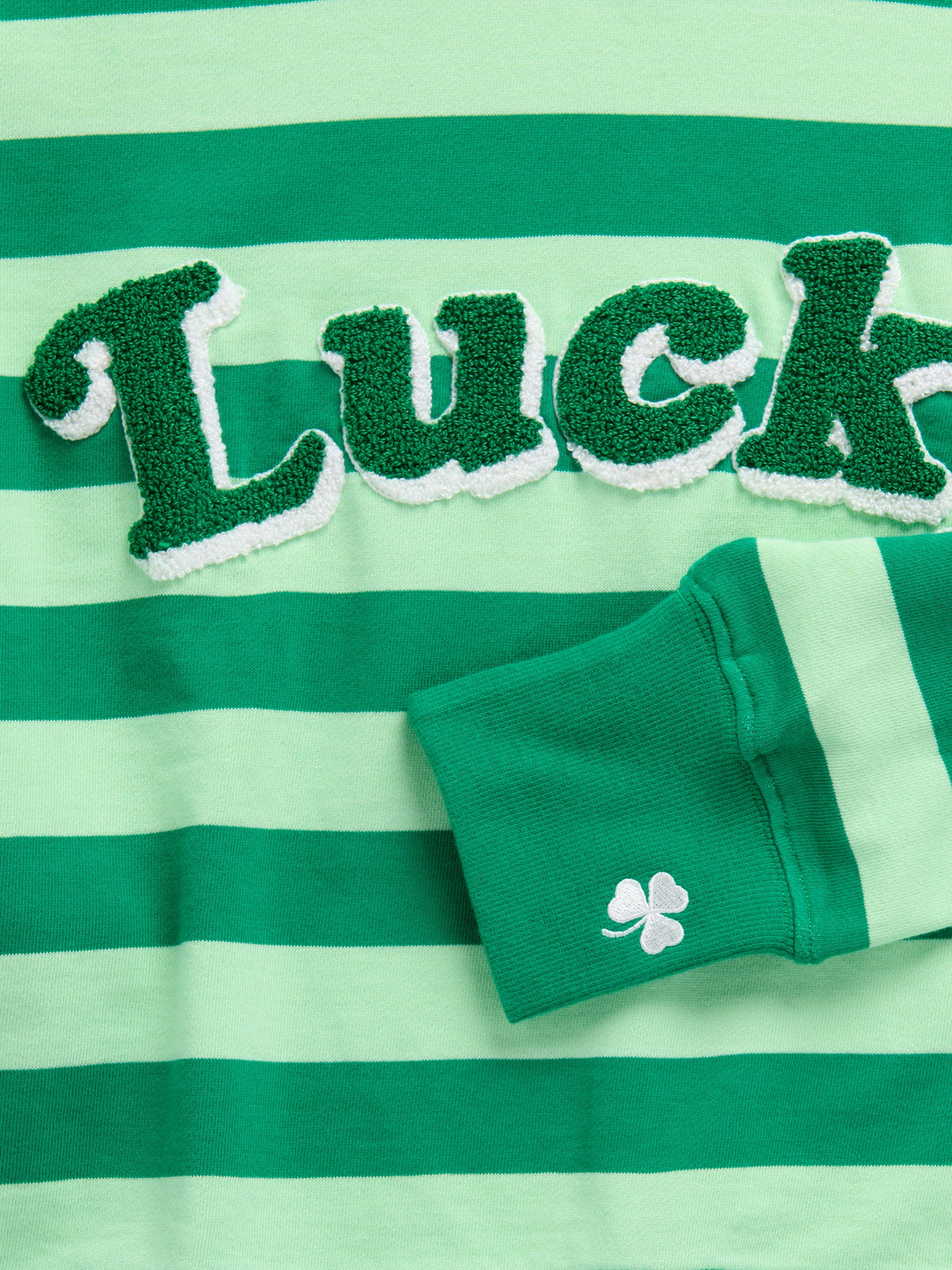 striped lucky crewneck sweatshirt