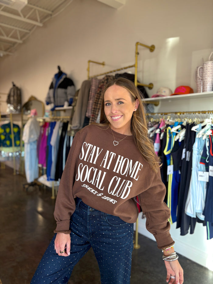 stay at home social club crewneck sweatshirt