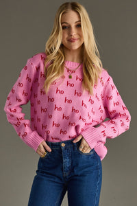 all over ho ho ho knit sweater
