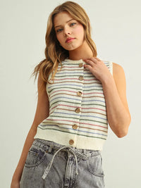 cara striped knit tank