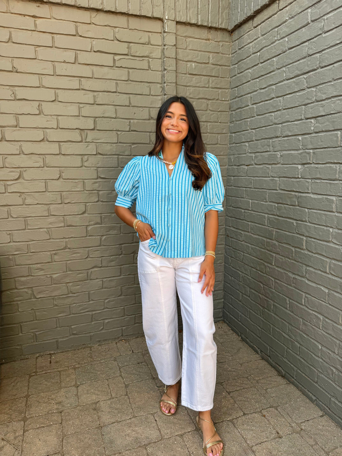 just say it striped top