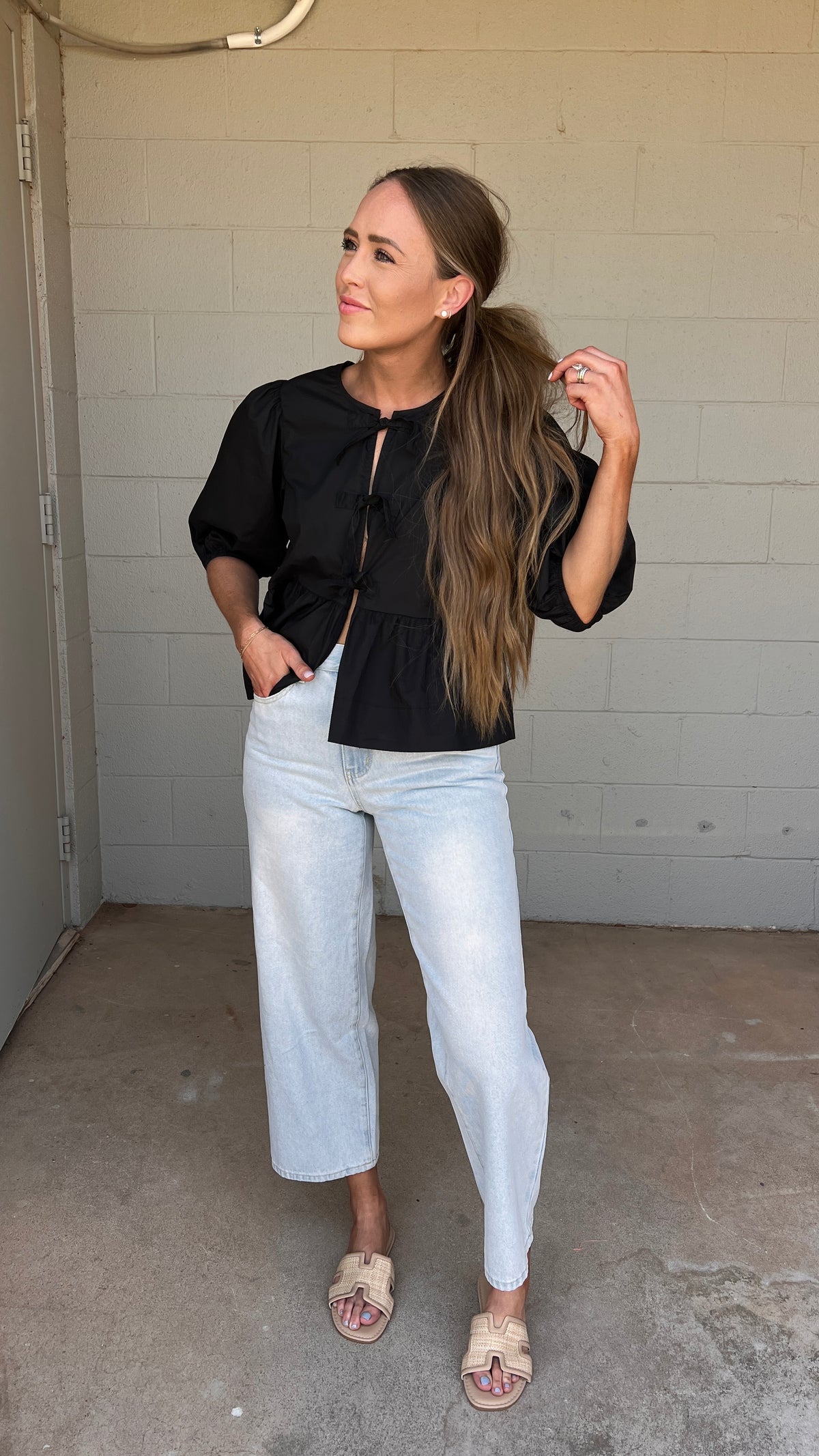 aria wide-leg denim pants | FINAL SALE