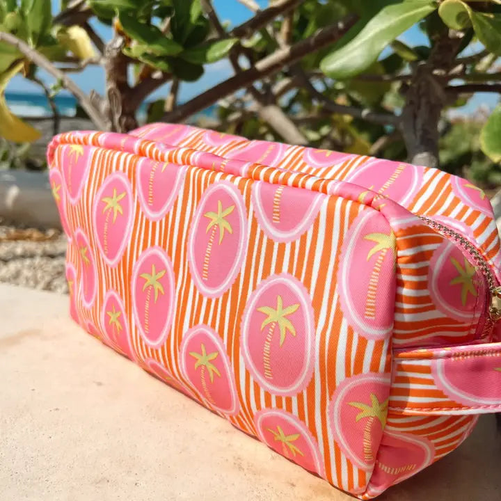 SPF pink palms nylon pouch