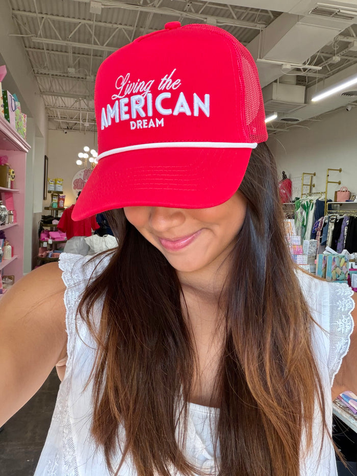 living the american dream trucker hat