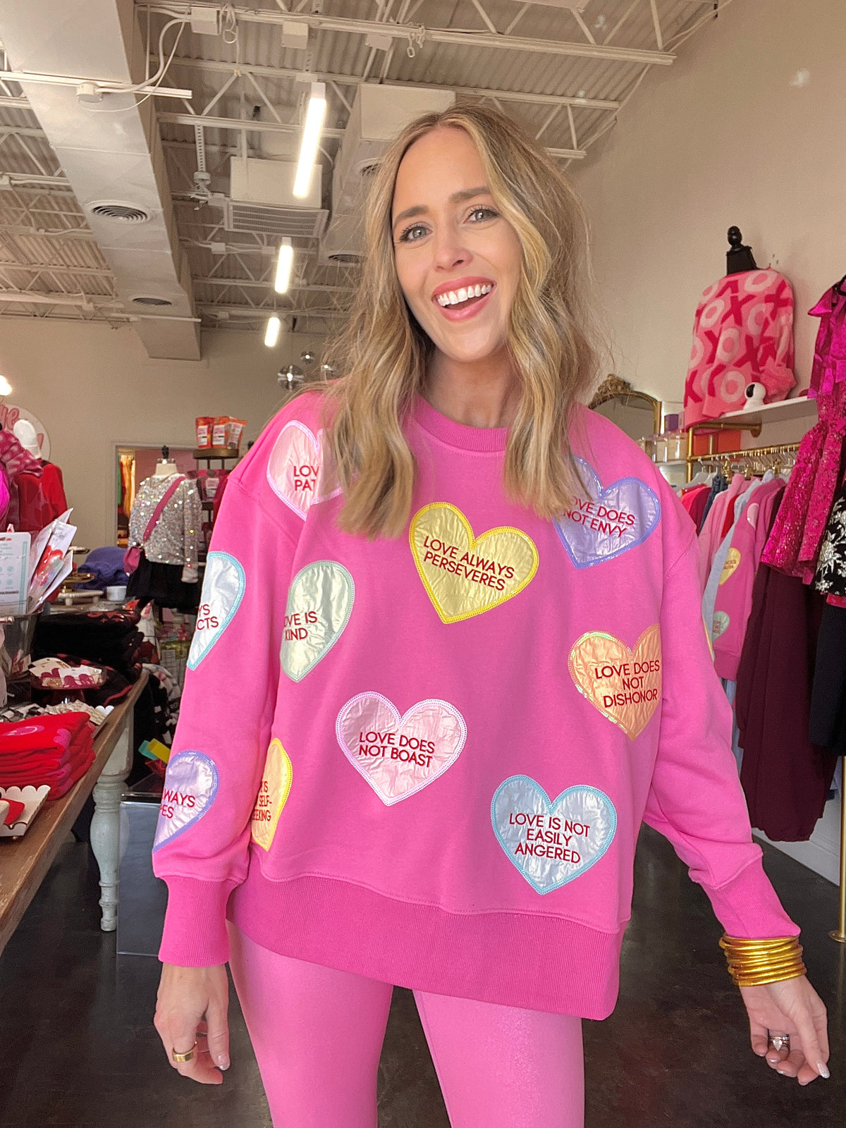 1 corinthians candy heart sweatshirt