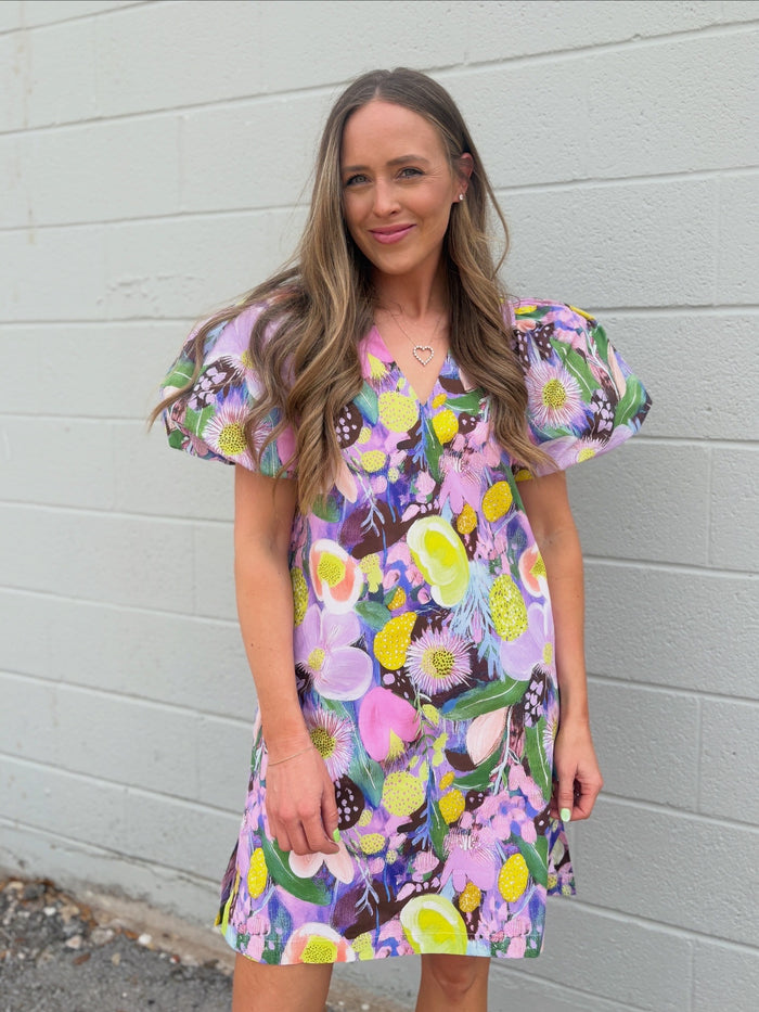 poppy printed mini dress