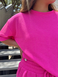 in a minute cropped ribbed set || FINAL SALE