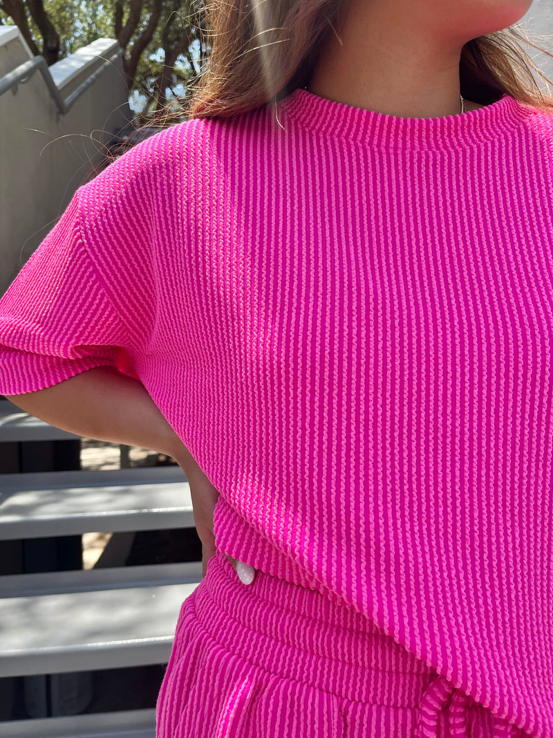 in a minute cropped ribbed set || FINAL SALE