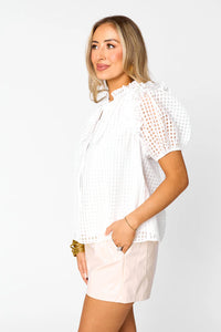 essie short sleeve ruffle top