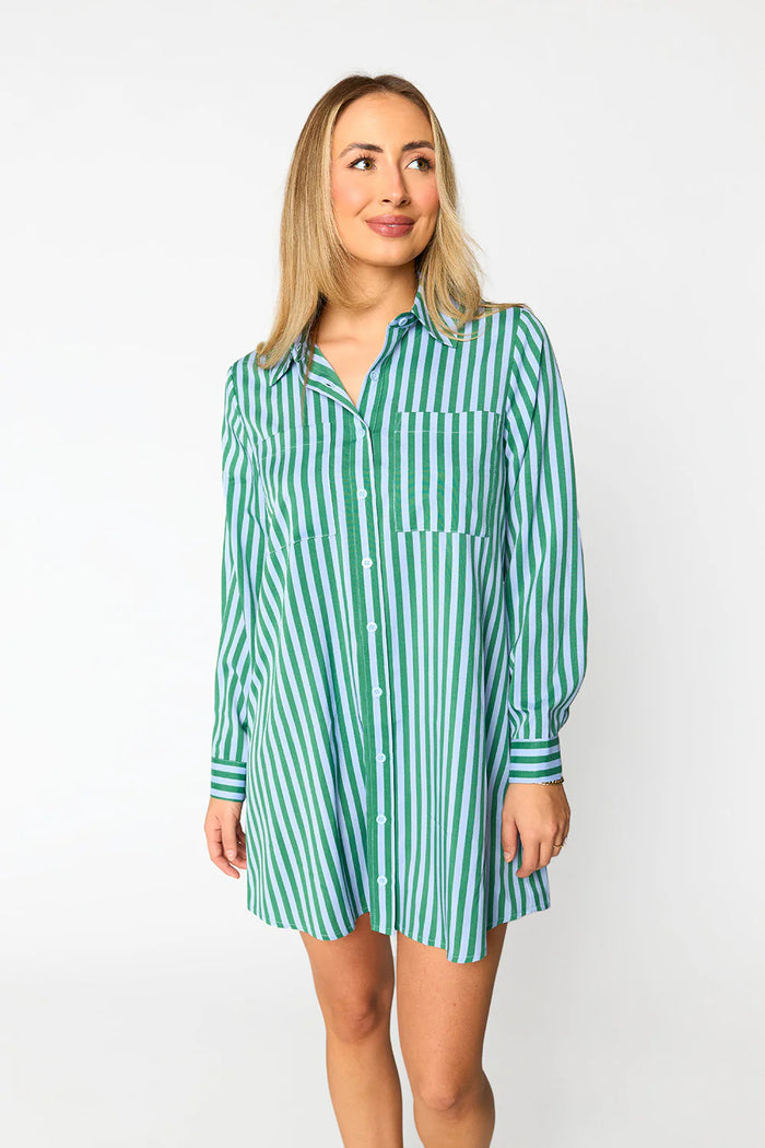 beau mini shirt dress | cucumber water