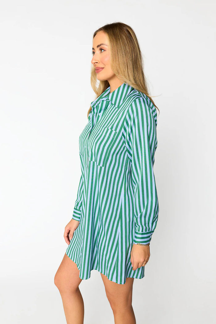 beau mini shirt dress | cucumber water