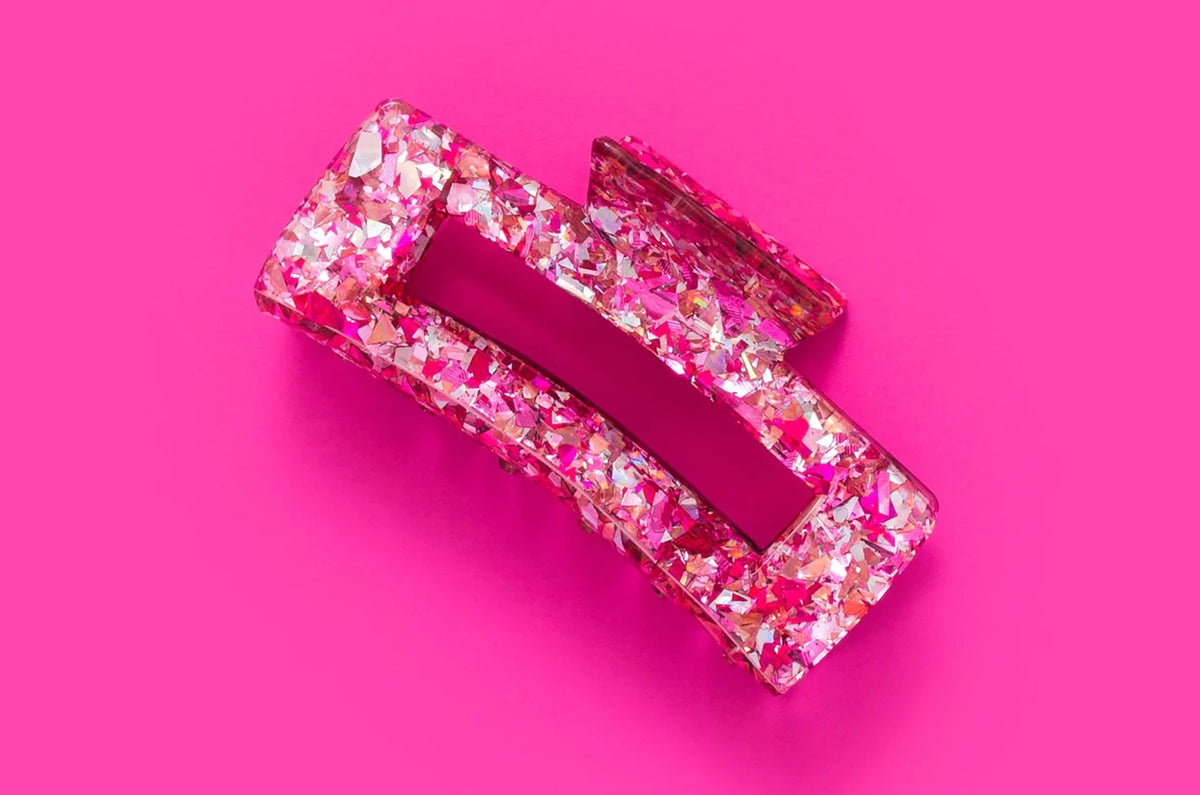 Pink confetti claw clip