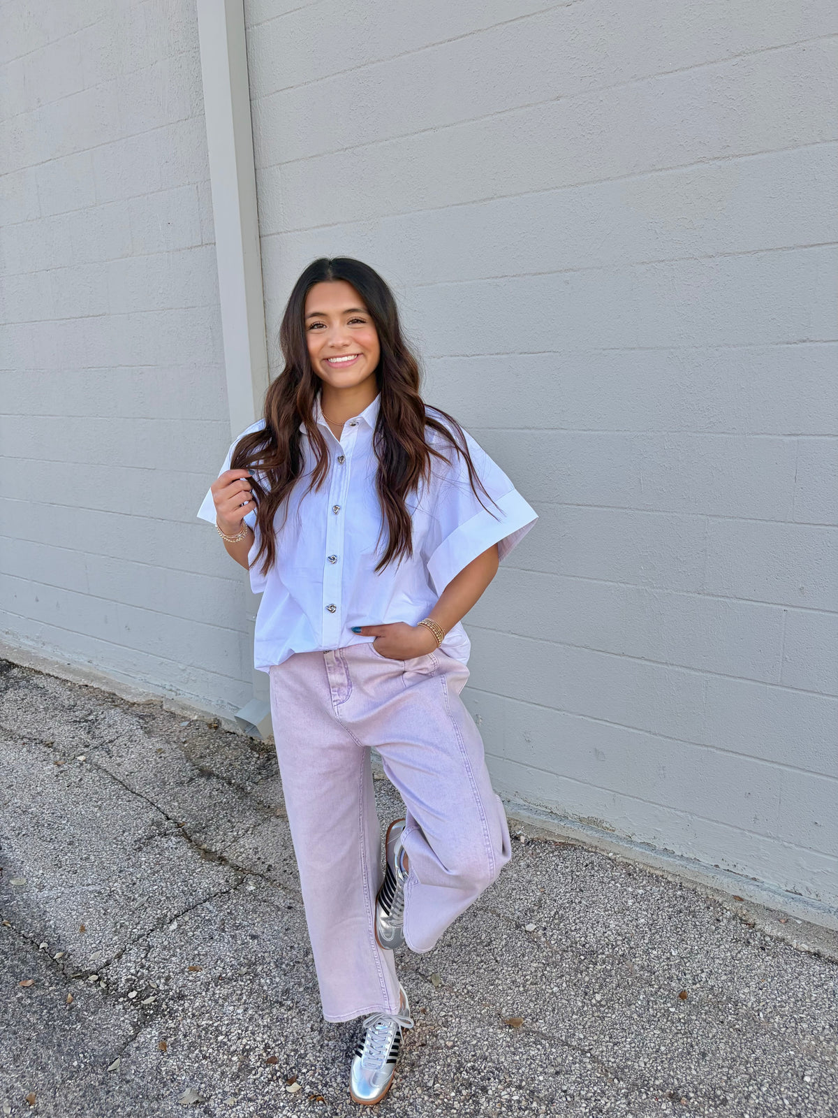 a step above white blouse