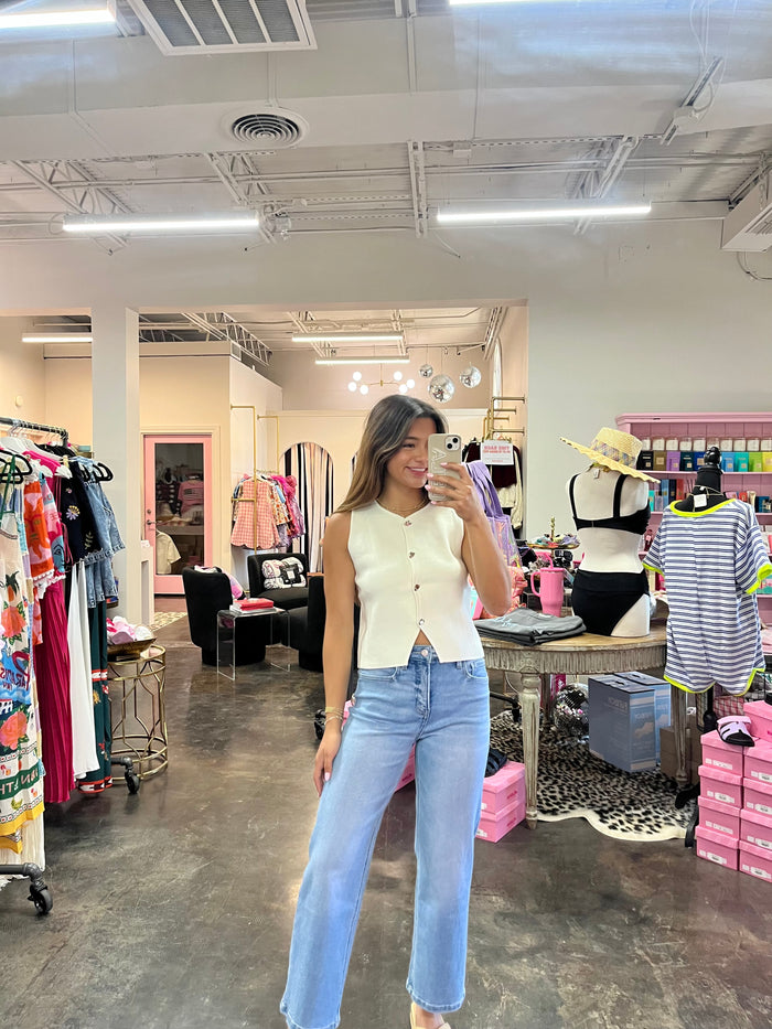 kelsea cropped wide leg tummy control denim
