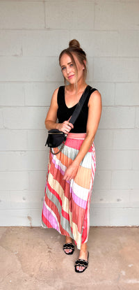 got your attention striped midi skirt || FINAL SALE