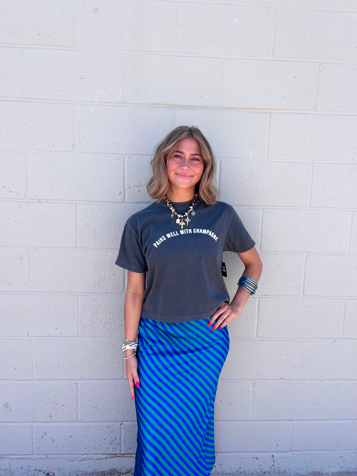 pairs well with champagne® cropped tee