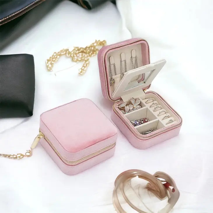 square velvet jewelry box