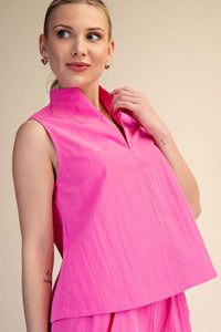 meredith high-collar top