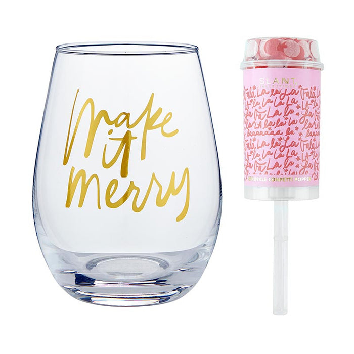 make it merry wine glass and popper