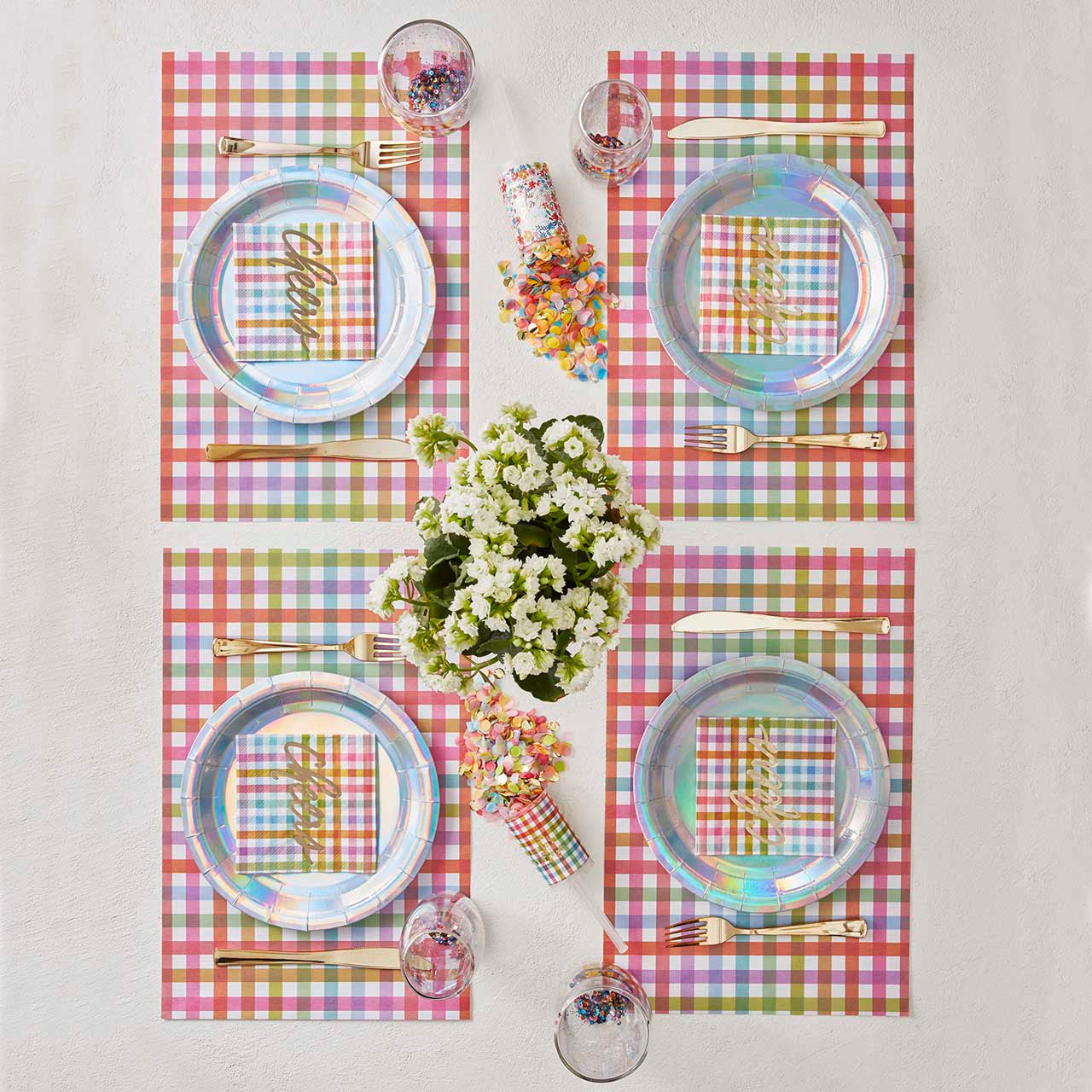 Cheers Gingham Foil Napkins - Thumbnail 2