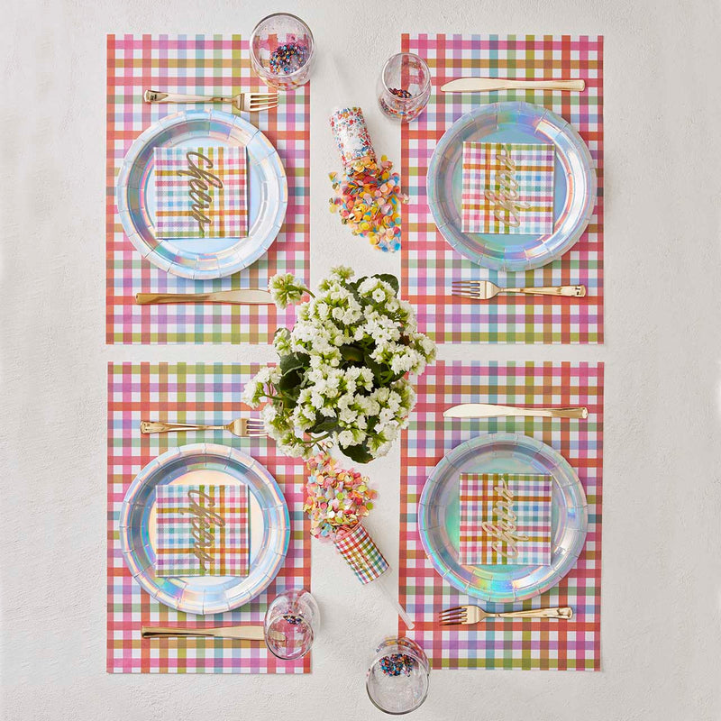 cheers gingham foil napkins | 20ct