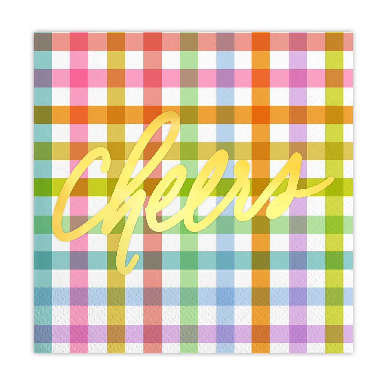 Cheers Gingham Foil Napkins