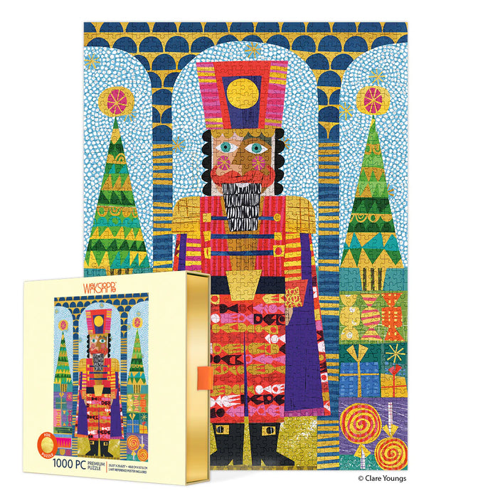 gold foil festive nutcracker 1000pc puzzle