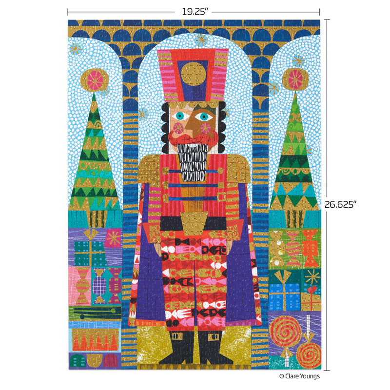 gold foil festive nutcracker 1000pc puzzle