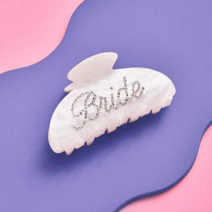 rhinestone acrylic bride clip