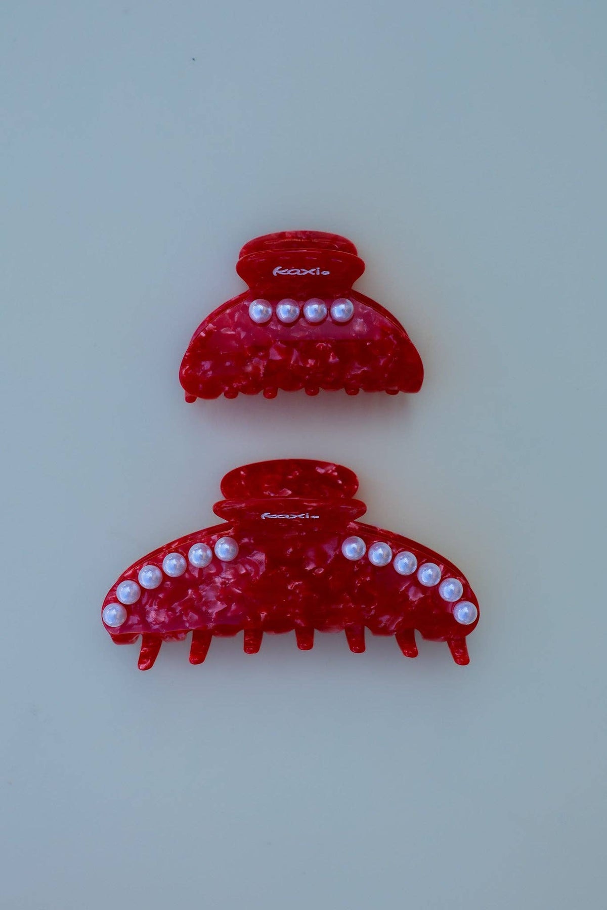 red tortoise pearl claw clip