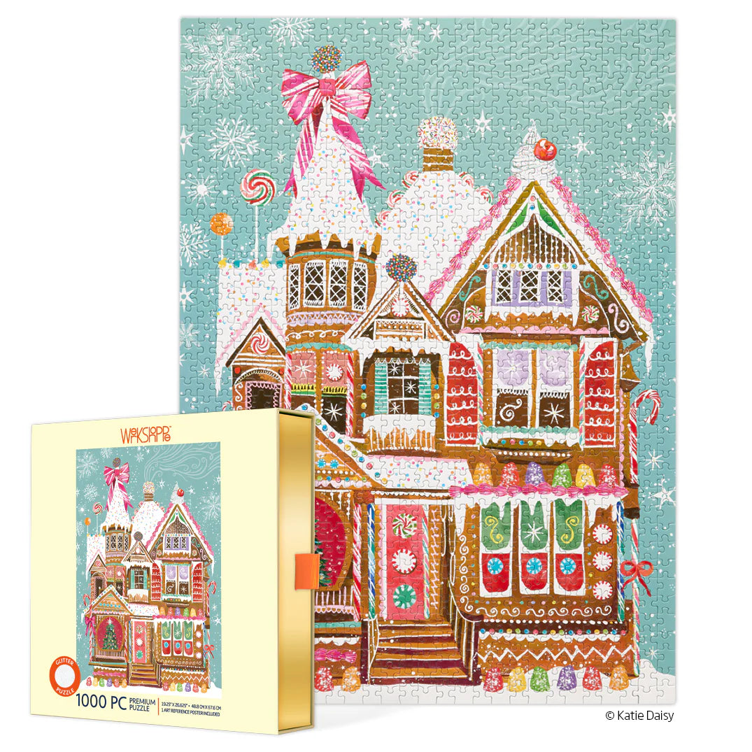 glitter gingerbread house 1000pc puzzle