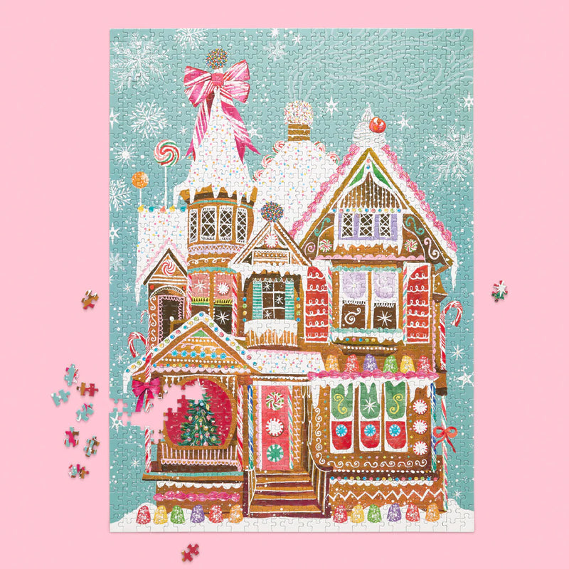 glitter gingerbread house 1000pc puzzle