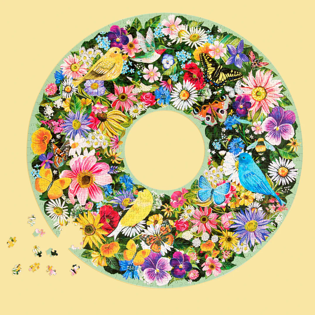 spring floral wreath 1000pc puzzle