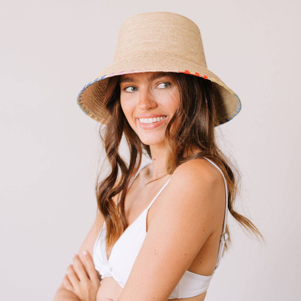 gabriela rainbow stitch bucket hat