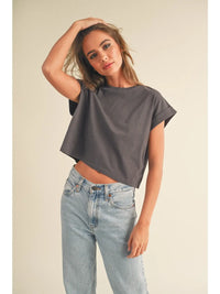 cool girl cuffed sleeve tee