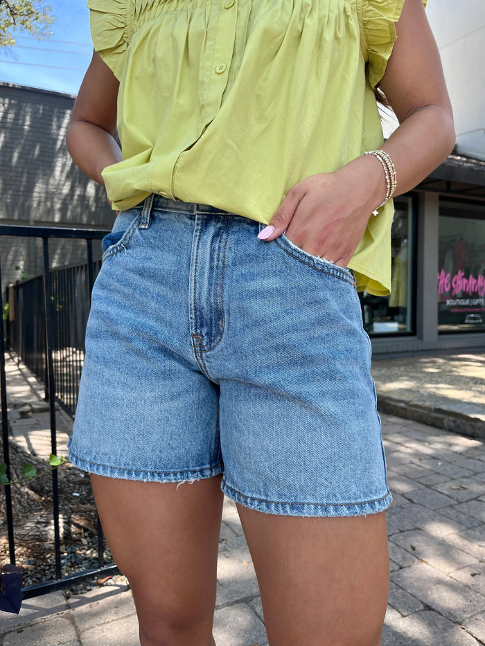 a little longer denim short