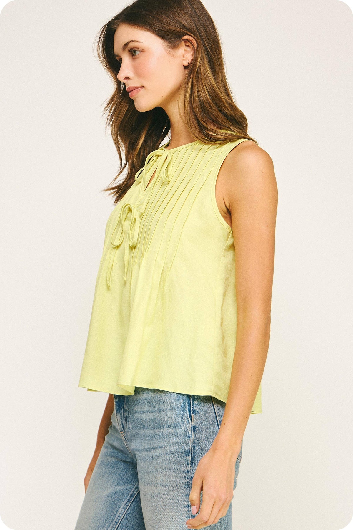 bailey pin-tuck tie detail tank