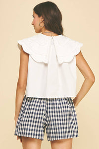 girly girl ruffle collar top
