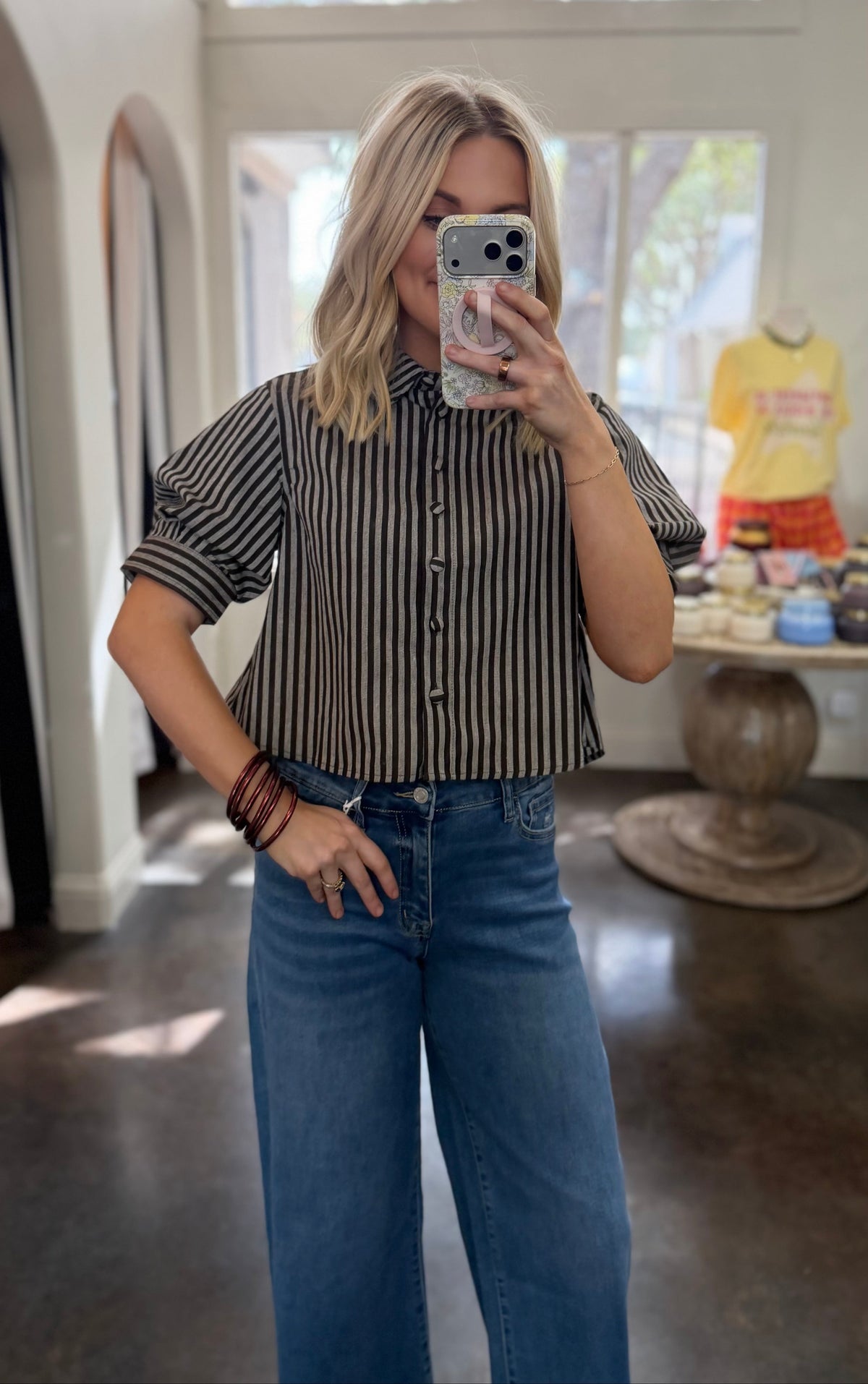 thankfully so striped top