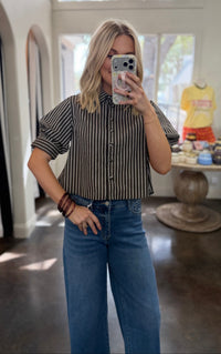 thankfully so striped top
