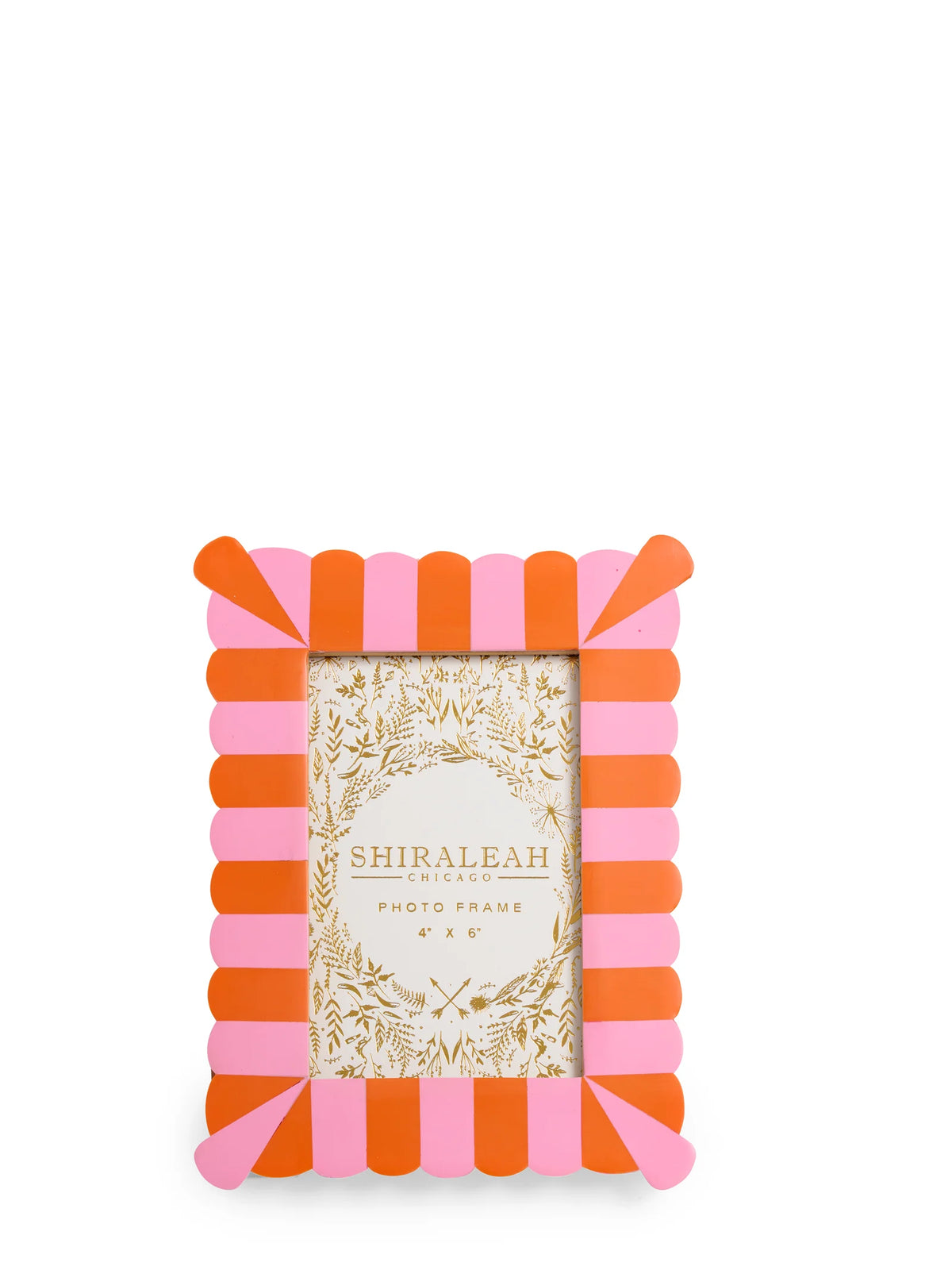 orange scalloped 4x6 picture frame